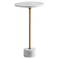 Beistelltisch weiß gold Marmor B/H/T: ca. 30x56x30 cm Beistelltisch - gold/weiß (30,00/56,00/30,00cm) - Wohnling