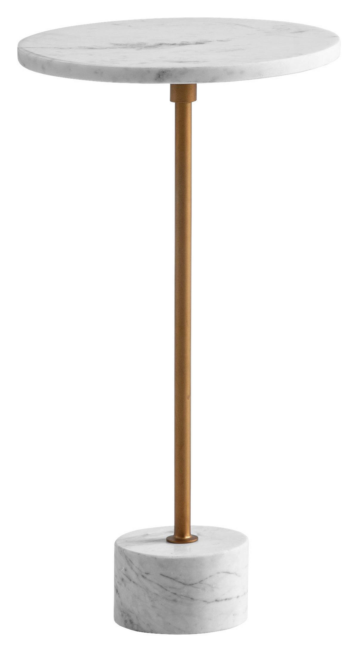 Beistelltisch weiß gold Marmor B/H/T: ca. 30x56x30 cm Beistelltisch - gold/weiß (30,00/56,00/30,00cm) - Wohnling