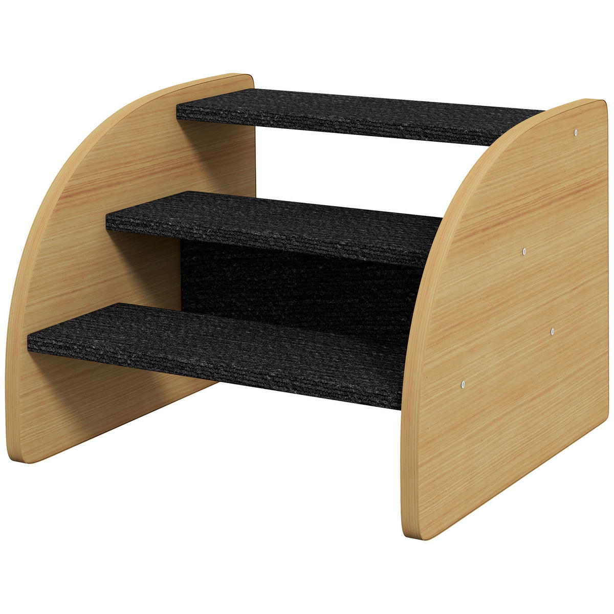 PawHut Hunde-Zubehör Eiche Spanplatte B/H/L: ca. 38,5x38,5x30 cm Hundetreppe - Eiche/schwarz (30,00/38,50/38,50cm) - PawHut
