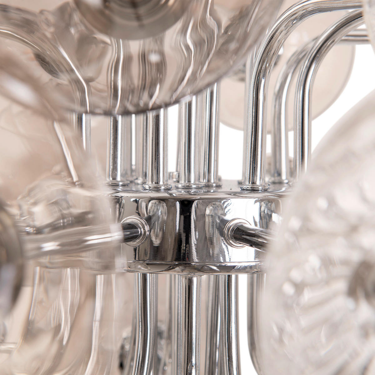 Näve Leuchten Pendelleuchte Chrom Metall Glas B/H/T/D: ca. 75x120x75x75 cm G9 20 Brennstellen SPHERE - Chrom (75,00/120,00/75,00cm) - Näve Leuchten