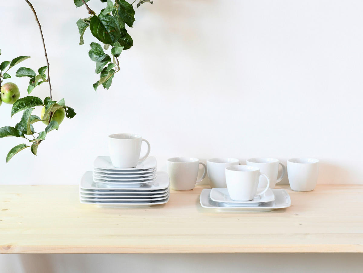 CreaTable Kaffeeservice Victoria weiß Porzellan 18 tlg. Victoria - weiß (0,00cm) - CreaTable