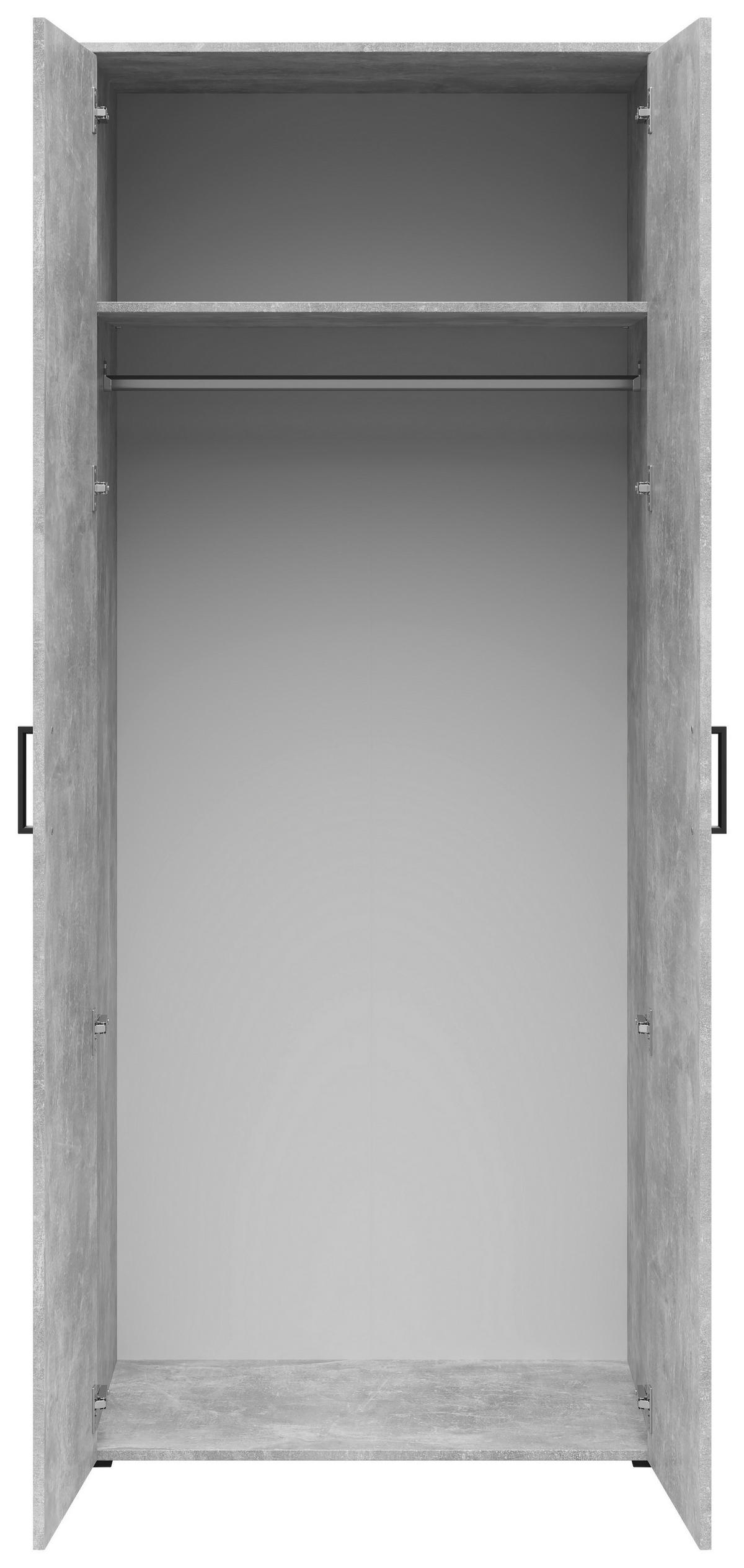 Schrank Multi-Stauraum Typ 39 Beton Optik B/H/T: ca. 80x195x52 cm Multi-Stauraum Typ 39 - Beton (80,00/195,00/52,00cm)
