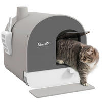 PawHut Katzentoilette grau Kunststoff B/H/L: ca. 44x47x43 cm Katzentoilette - grau (43,00/44,00/47,00cm) - PawHut