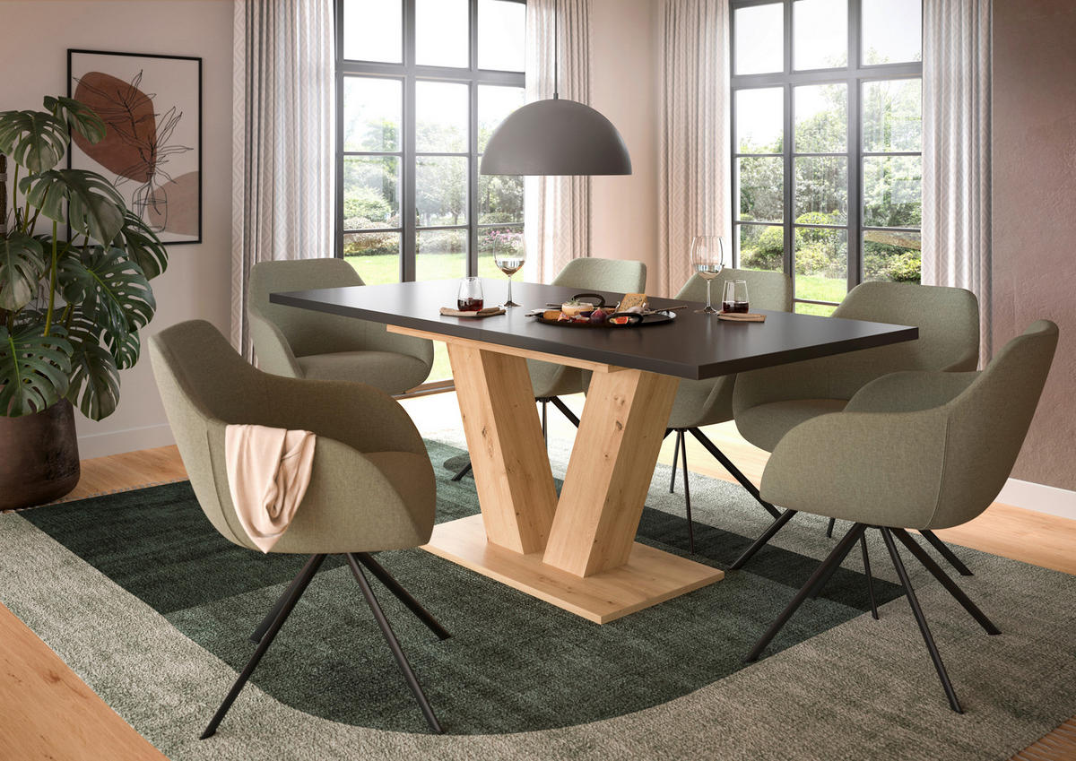 Esstisch MOTION grau Artisan Nachbildung B/H/T: ca. 150x76x90 cm MOTION - grau (150,00/76,00/90,00cm) - xonox.home