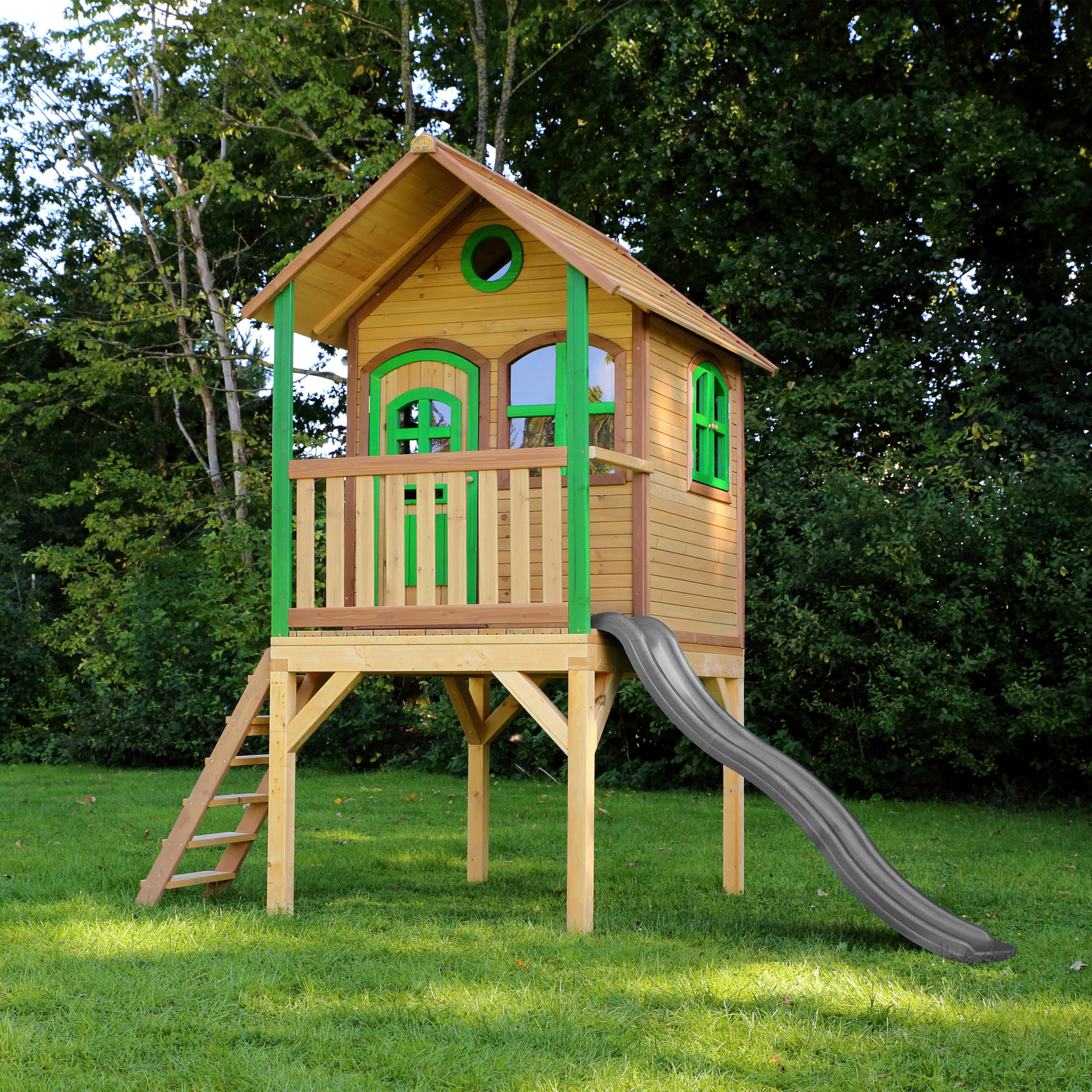 AXI Spielhaus Laura grün B/H/L: ca. 318x272x191 cm Laura - braun/grün (191,00/318,00/272,00cm) - AXI