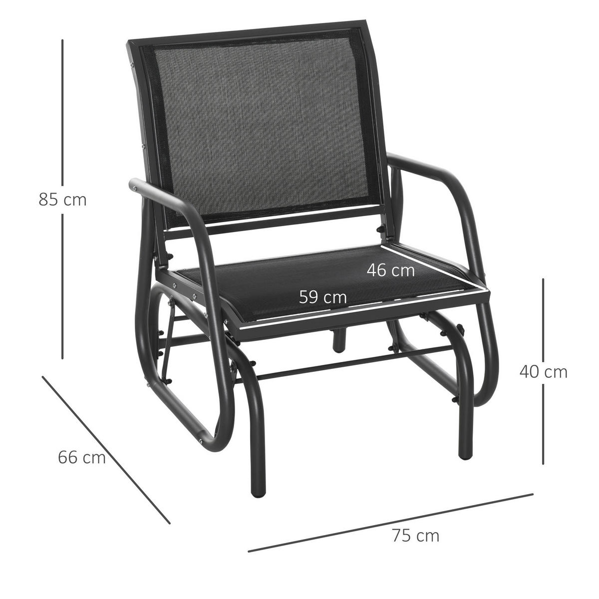 Outsunny Gartenstuhl grau Metall B/H/T: ca. 75x85x66 cm Gartenstuhl - grau (75,00/85,00/66,00cm) - Outsunny