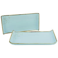 CreaTable Servierplatte NATURE COLLECTION hellblau Steinzeug B/L: ca. 165x33 cm NATURE COLLECTION - hellblau (165,00/33,00cm) - CreaTable