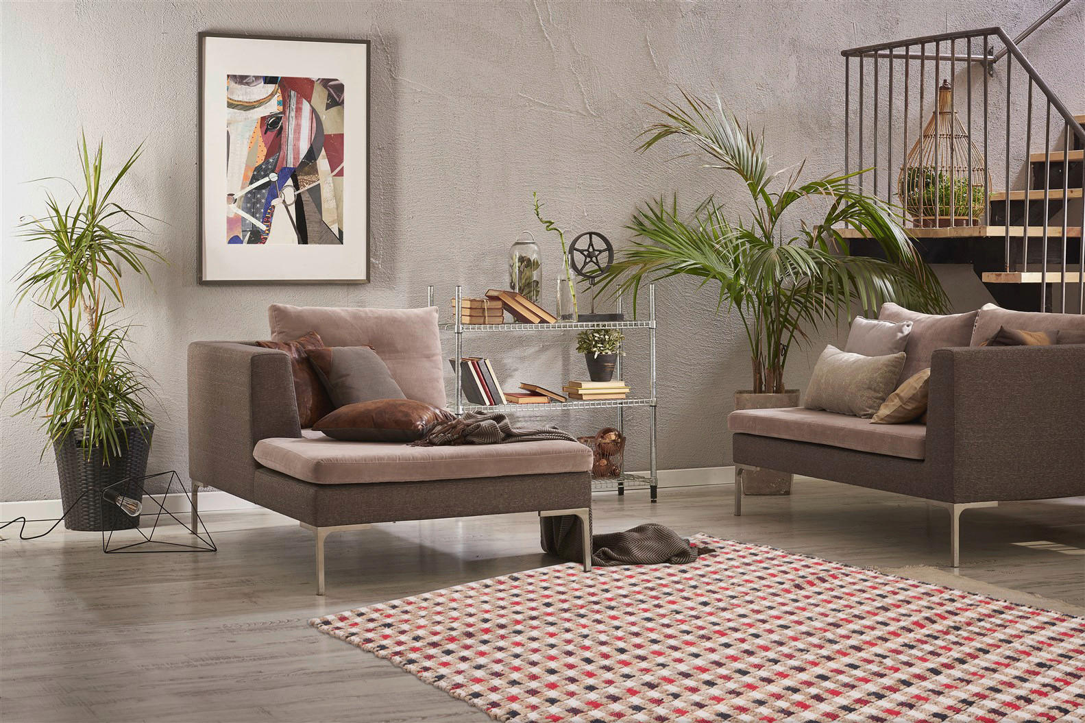 Thumbnail - Kayoom Kurzflorteppich Chess 110 natur B/L: ca. 80x150 cm