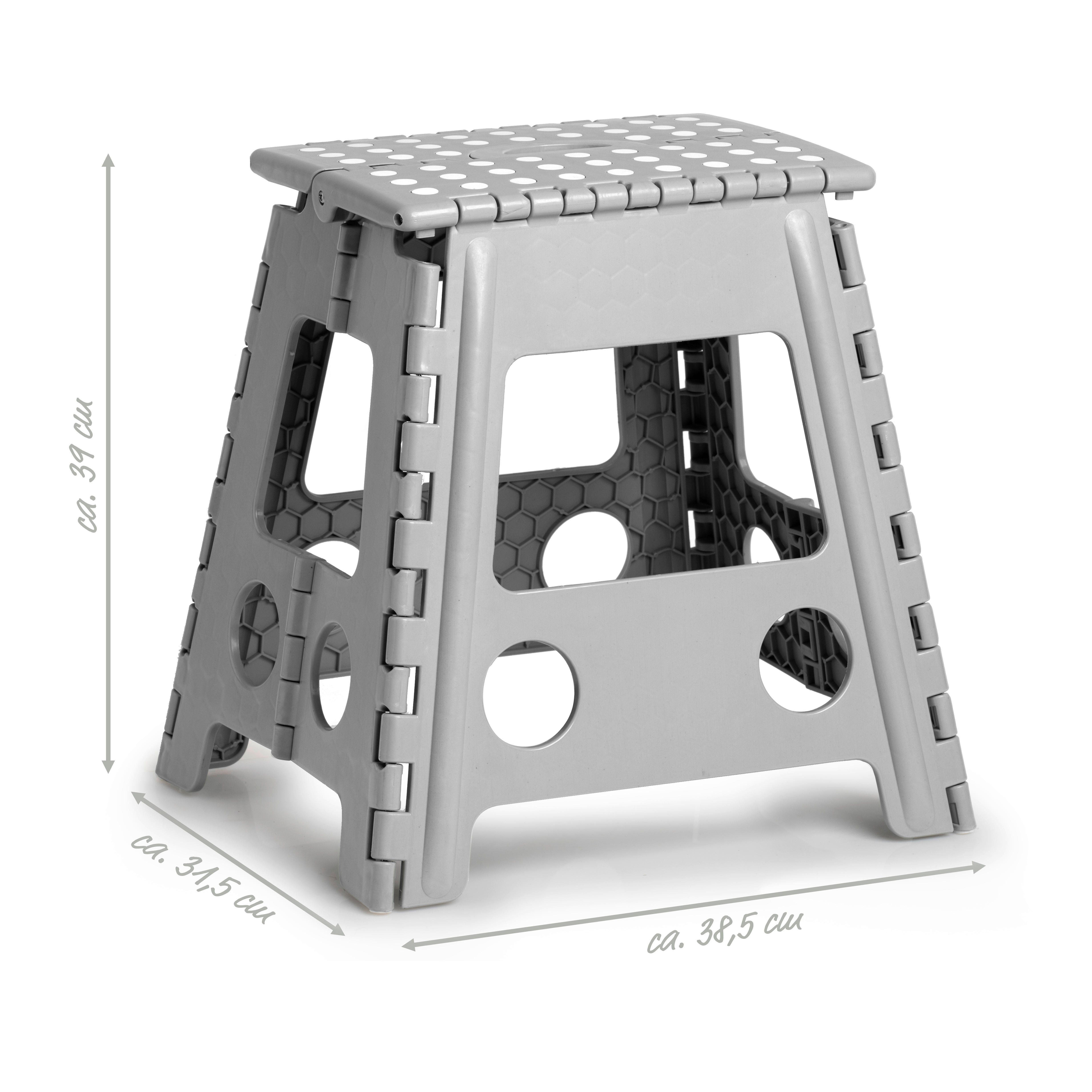 Zeller Klapphocker grau B/H/L: ca. 31x39x38,5 cm Klapphocker - grau (38,50/31,00/39,00cm) - Zeller