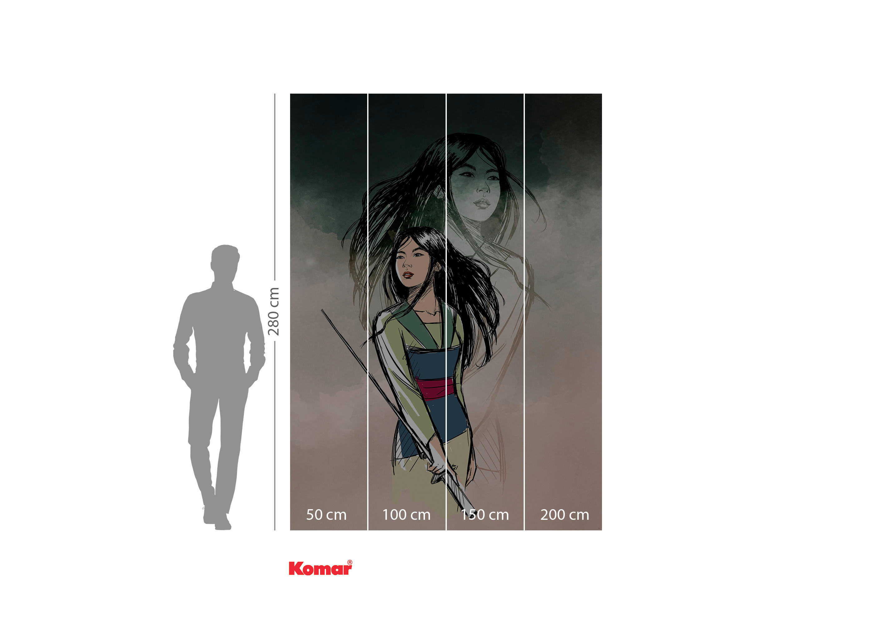 Komar Fototapete Brave Mulan IADX4-083 B/H: ca. 200x280 cm Brave Mulan IADX4-083 - (200,00/280,00cm) - Komar