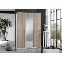 Kleiderschrank Skate weiß Eiche Sonoma Nachbildung B/H/T: ca. 135x197x58 cm Skate - Eiche/weiß (135,00/197,00/58,00cm)