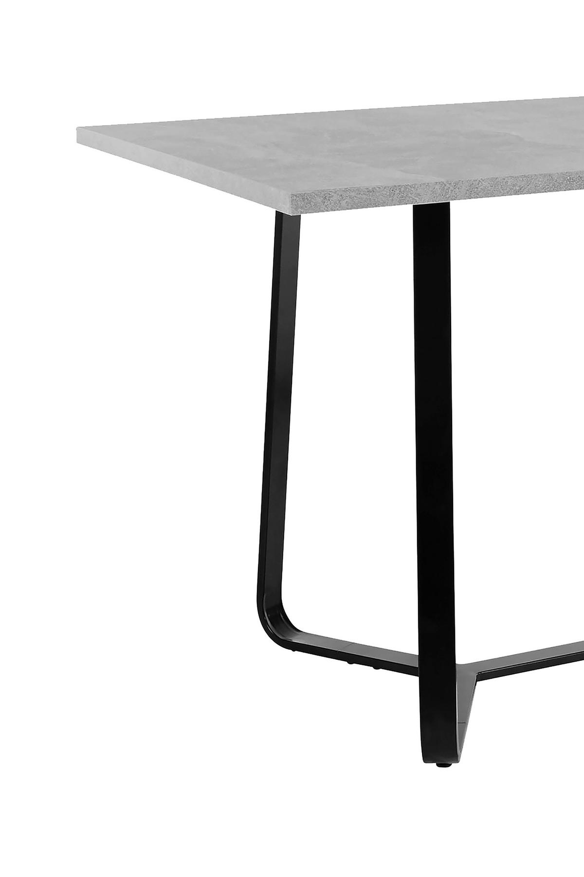 Tisch TALEA Beton Optik schwarz pulverbeschichtet B/H/T: ca. 140x76x90 cm TALEA - Beton/schwarz (140,00/76,00/90,00cm) - byLIVING