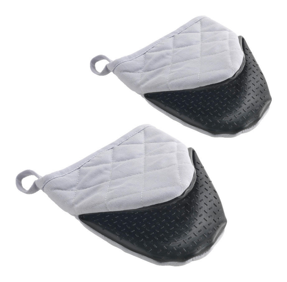 Metaltex Ofenhandschuhe schwarz Baumwolle Ofenhandschuhe_antislip_2erSet - schwarz/grau - Metaltex