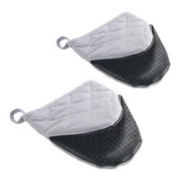 Metaltex Ofenhandschuhe schwarz Baumwolle Ofenhandschuhe_antislip_2erSet - schwarz/grau - Metaltex