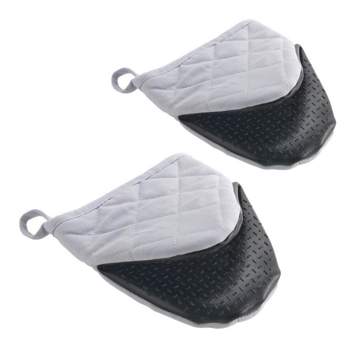 Metaltex Ofenhandschuhe schwarz Baumwolle Ofenhandschuhe_antislip_2erSet - schwarz/grau - Metaltex