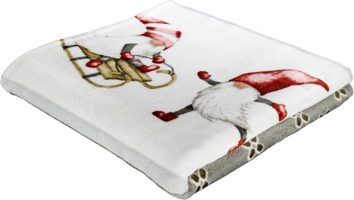 Wohndecke Flanell Wohndecke-Flanell_Zwerge 150x200cm - grau (150,00/200,00cm)