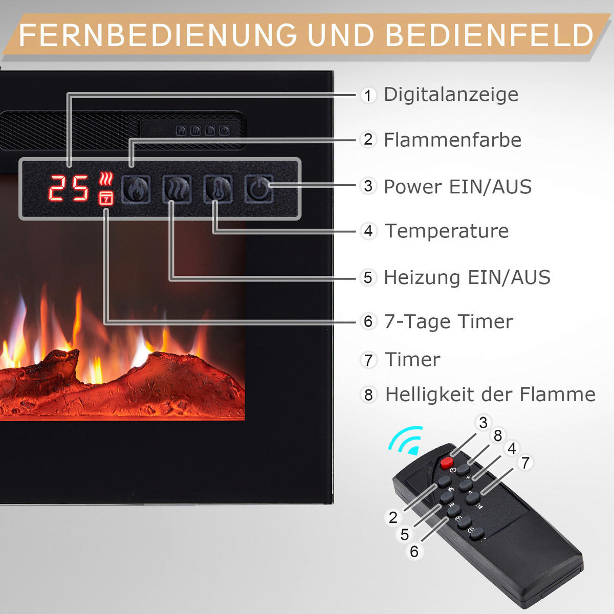 Balderia Elektrischer-Kamin Leif 70 schwarz B/H/T: ca. 168x38,6x13,8 cm ca. 2000 W Elektrischer_Kamin Leif 70 - schwarz (168,00/38,60/13,80cm) - Balderia