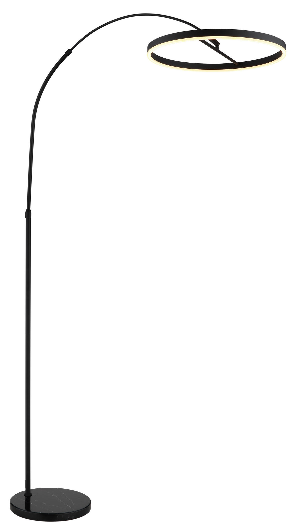 GLOBO LED-Stehleuchte mattschwarz Opal Kunststoff Metall Marmor B/H/L: ca. 50x203x107 cm 1 Brennstellen JERROLD - Opal/mattschwarz (107,00/50,00/203,00cm) - GLOBO