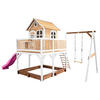 AXI Spielhaus Liam braun B/H/L: ca. 541x291x277 cm Liam - braun/lila (277,00/541,00/291,00cm) - AXI