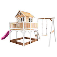 AXI Spielhaus Liam braun B/H/L: ca. 541x291x277 cm Liam - braun/lila (277,00/541,00/291,00cm) - AXI