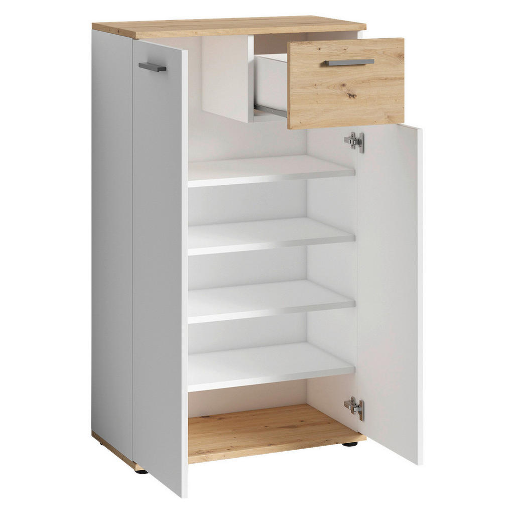 Thumbnail - Schuhkommode JAKOB Eiche Nachbildung weiß B/H/T: ca. 60x102x30 cm