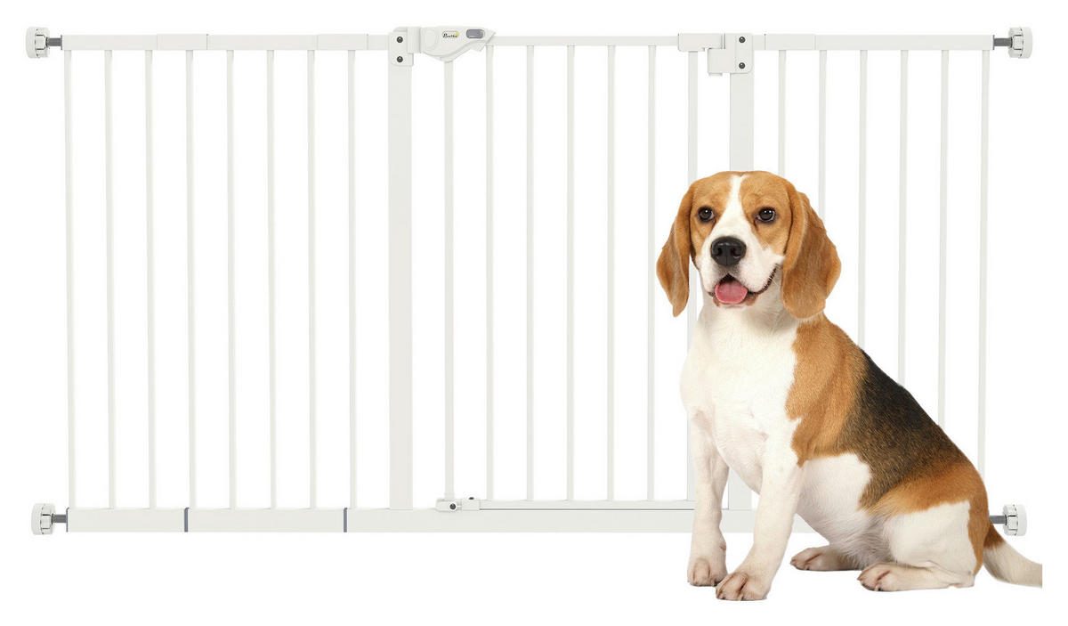 PawHut Haustier-Sicherheitstor weiß Kunststoff B/H/L: ca. 2x76,2x136,3 cm Haustier-Sicherheitstor - weiß (136,30/2,00/76,20cm) - PawHut