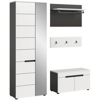 Garderobe Canu basaltgrau Nachbildung weiß B/H/T: ca. 160x190x37 cm Canu - weiß/basaltgrau (160,00/190,00/37,00cm) - xonox.home