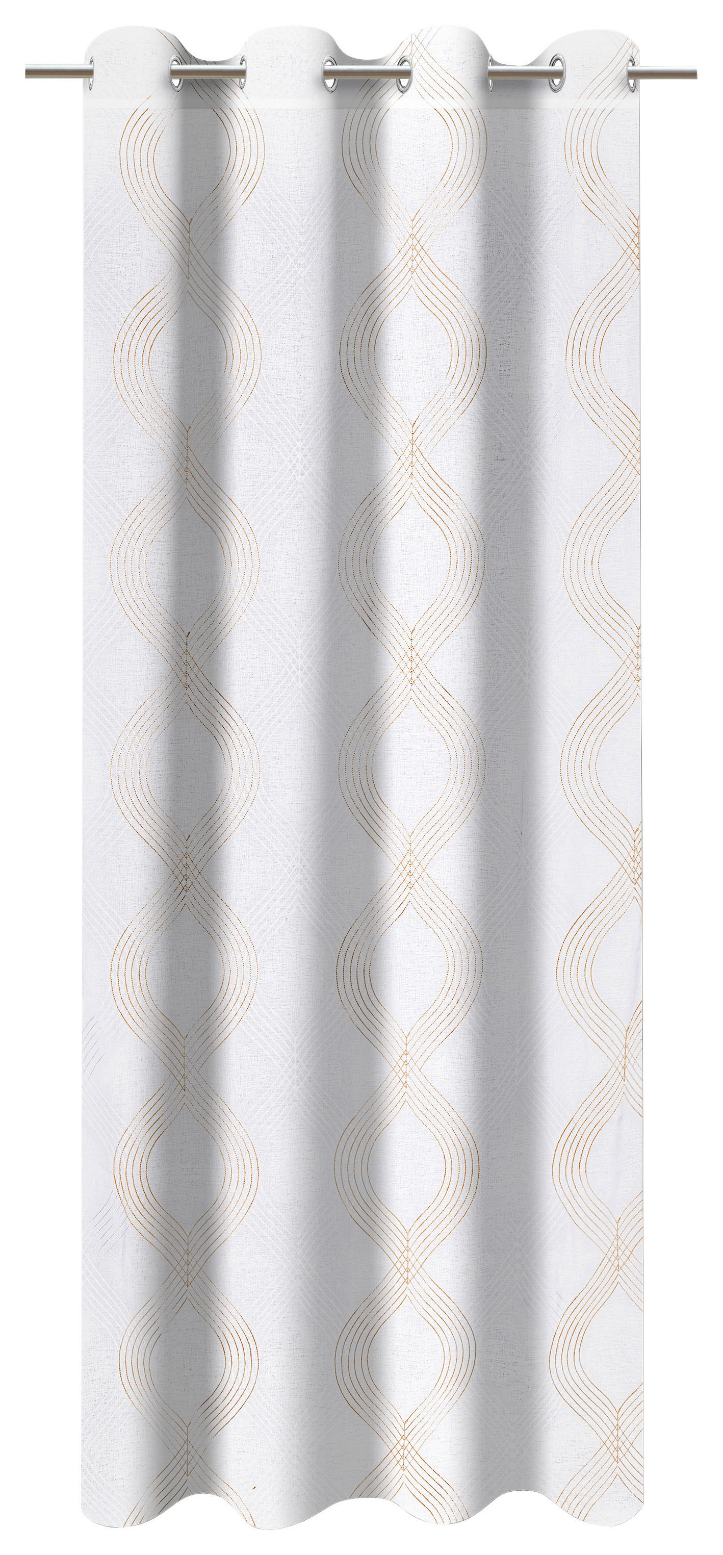 Ösenvorhang Nele weiß B/L: ca. 135x245 cm Nele - beige/weiß (135,00/245,00cm)