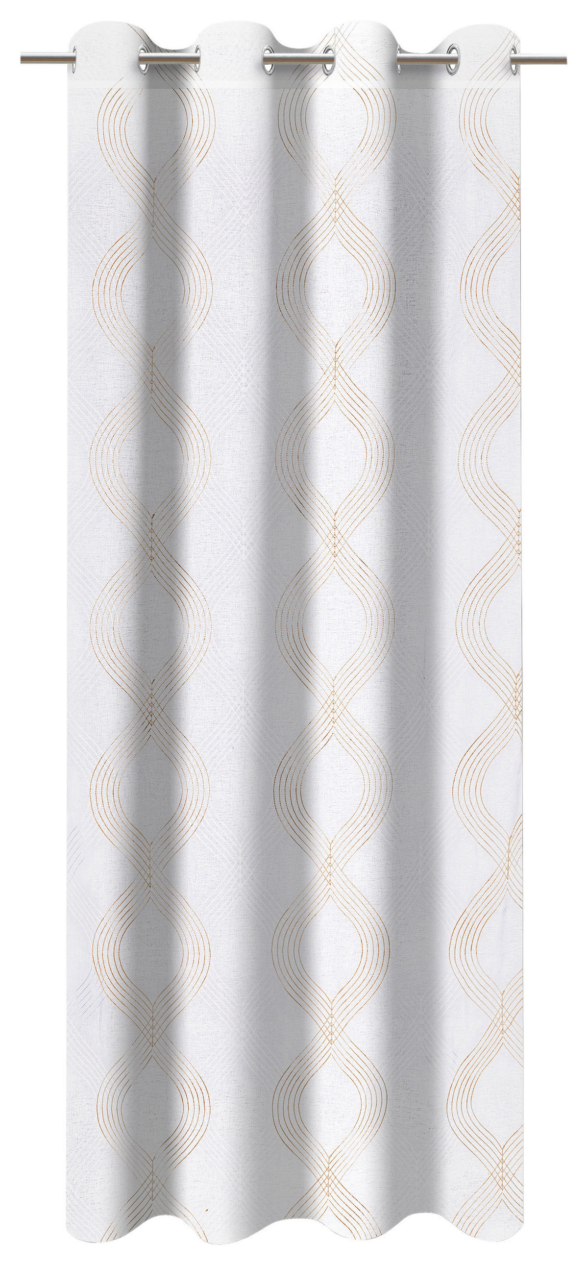 Ösenvorhang Nele weiß B/L: ca. 135x245 cm Nele - beige/weiß (135,00/245,00cm)