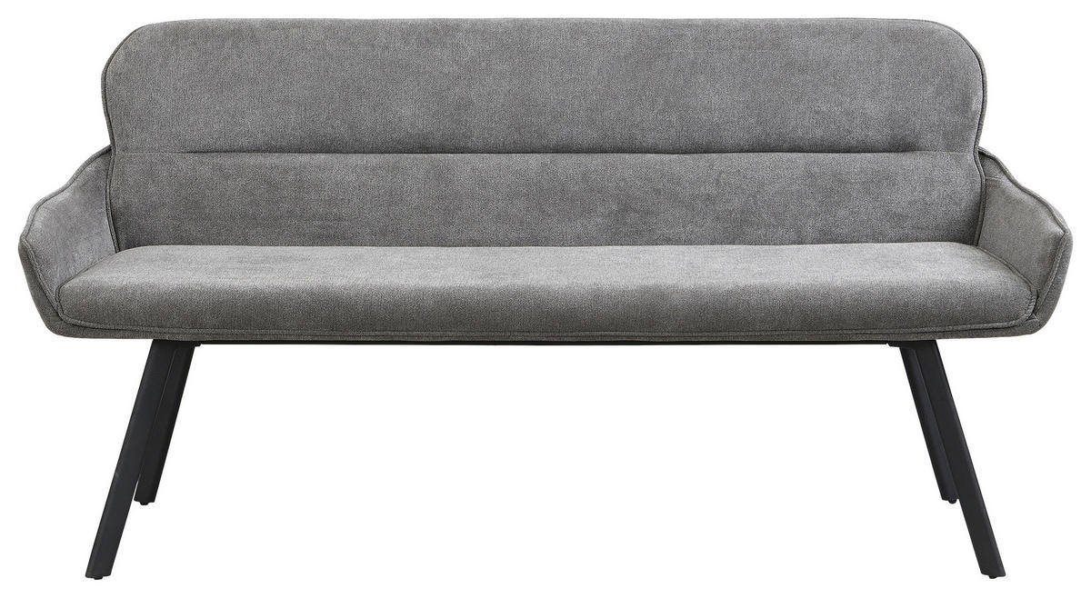 Sitzbank RICO schwarz grau Metall Stoff B/H/T: ca. 160x90x62 cm RICO - schwarz/grau (160,00/90,00/62,00cm) - byLIVING