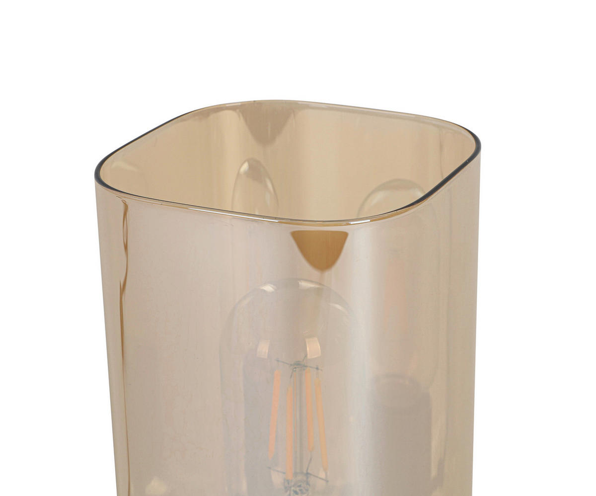 Nolo Tischleuchte Paige amber Glas B/H/L: ca. 9,5x20x9,5 cm E27 1 Brennstellen Paige - amber (9,50/9,50/20,00cm) - Nolo