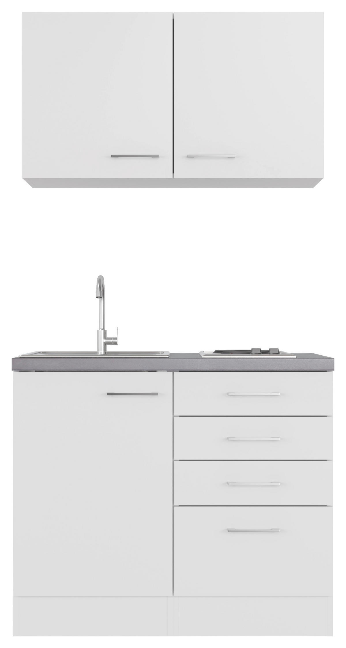 Küchenblock Vita weiß B/H/T: ca. 100x200x60 cm Vita - Beton/weiß (100,00/200,00/60,00cm) - Flex-Well