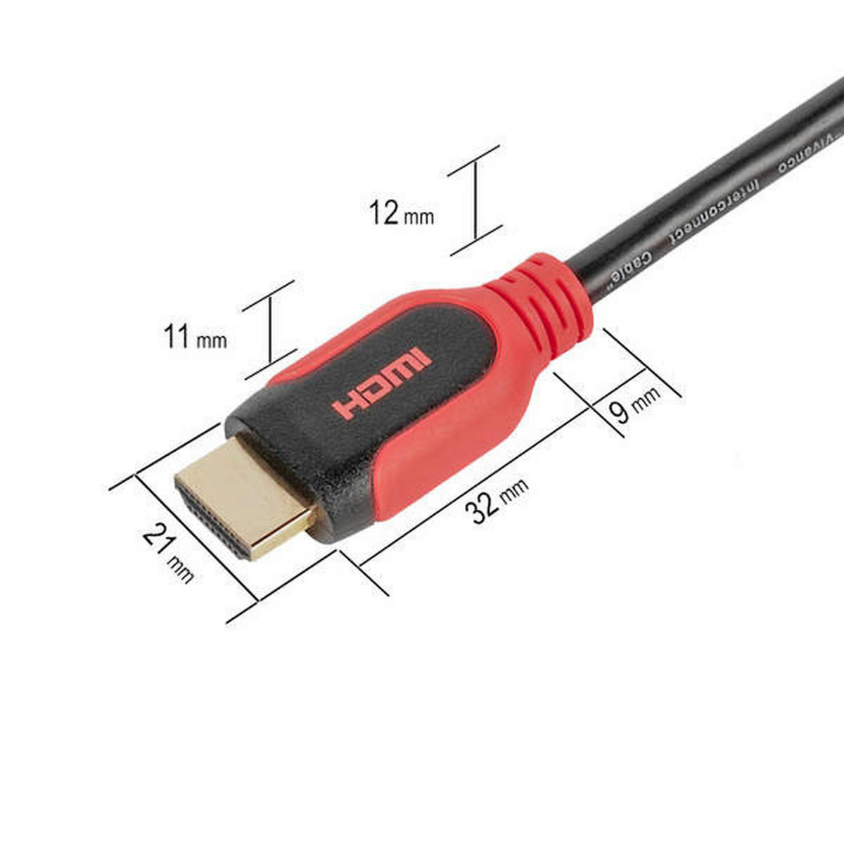 Vivanco HDMI-Kabel schwarz rot HDMI-Kabel_High_Speed 1,5m - rot/schwarz (150,00cm) - Vivanco