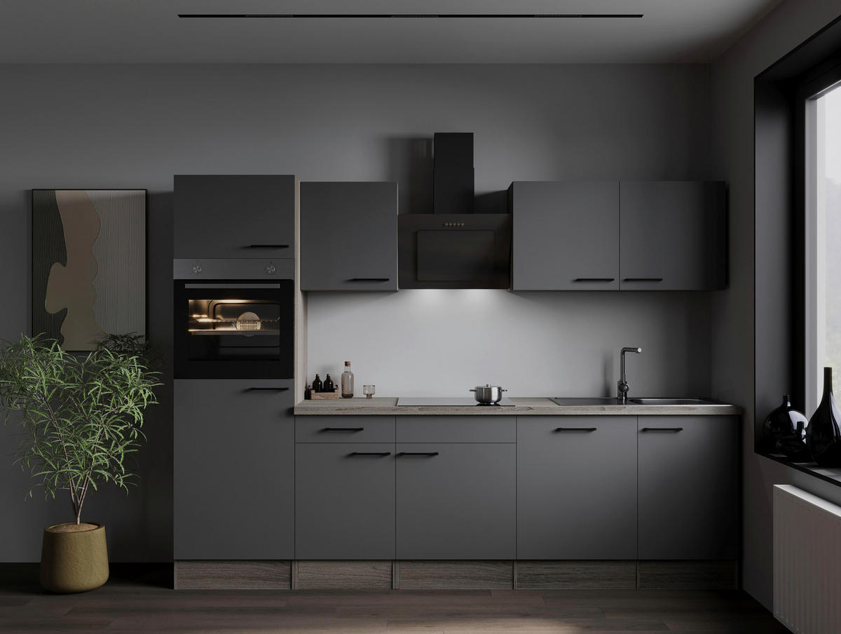 Küchenblock Oliver B/H/T: ca. 280x205x60 cm Oliver - Eiche/grau (280,00/205,00/60,00cm) - Respekta