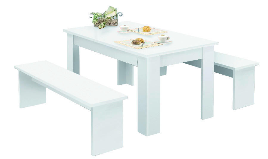 Tischgruppe München weiß Spanplatte B/H/T: ca. 140x75x80 cm München - weiß (140,00/75,00/80,00cm)