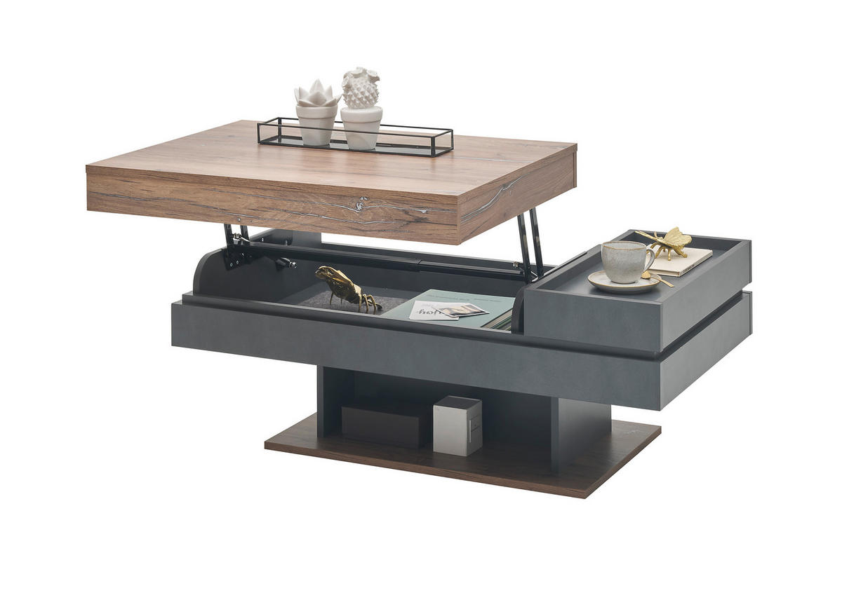 Couchtisch Kathi Eiche Matera Nachbildung B/H/T: ca. 110x43x60 cm Kathi - Eiche/dunkelgrau (110,00/43,00/60,00cm)