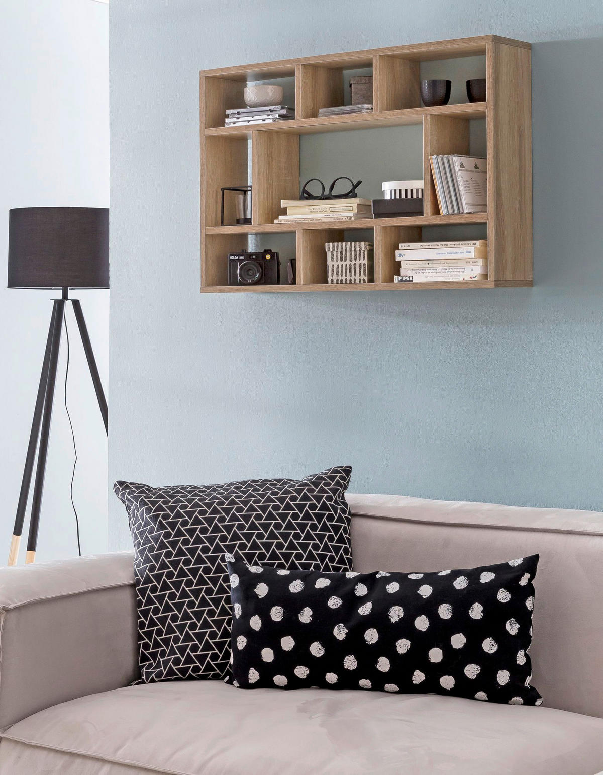 Wandregal Eiche Sonoma Nachbildung B/H/T: ca. 75x51x16 cm Wandregal - Eiche (75,00/51,00/16,00cm) - Wohnling
