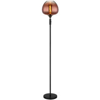 GLOBO Stehleuchte Kupfer schwarz Metall Glas H/D: ca. 165x29 cm E27 1 Brennstellen MAXY - schwarz/Kupfer (29,00/165,00cm) - GLOBO