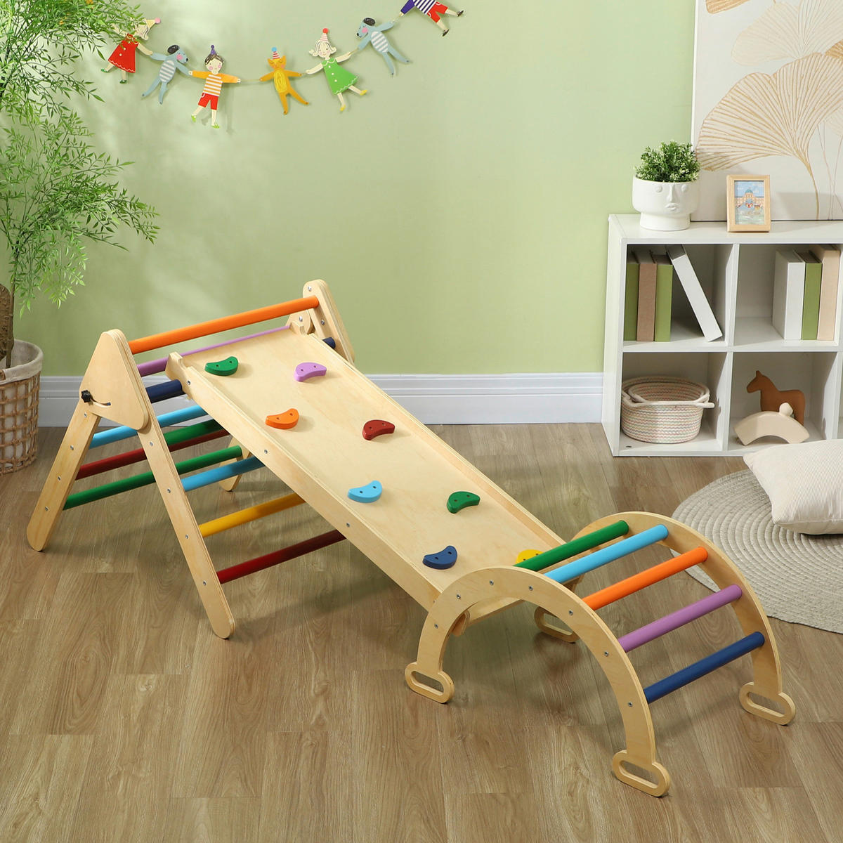 AIYAPLAY Klettergerüst multicolor B/H/L: ca. 64,5x63x178 cm Klettergerüst - multicolor (178,00/64,50/63,00cm) - AIYAPLAY