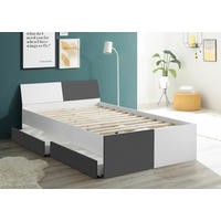 Jugendbett Alex weiß Graphit B/H/T: ca. 124x73x204 cm Liegefläche B/L: ca. 120x200 cm Alex - weiß/Graphit (124,00/73,00/204,00cm)