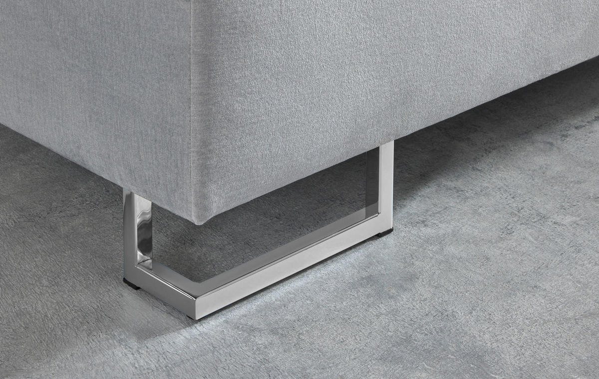 Boxspringbett Nairobi hellgrau Liegefläche B/L: ca. 180x200 cm Nairobi - hellgrau/Chrom (191,00/111,00/210,00cm)