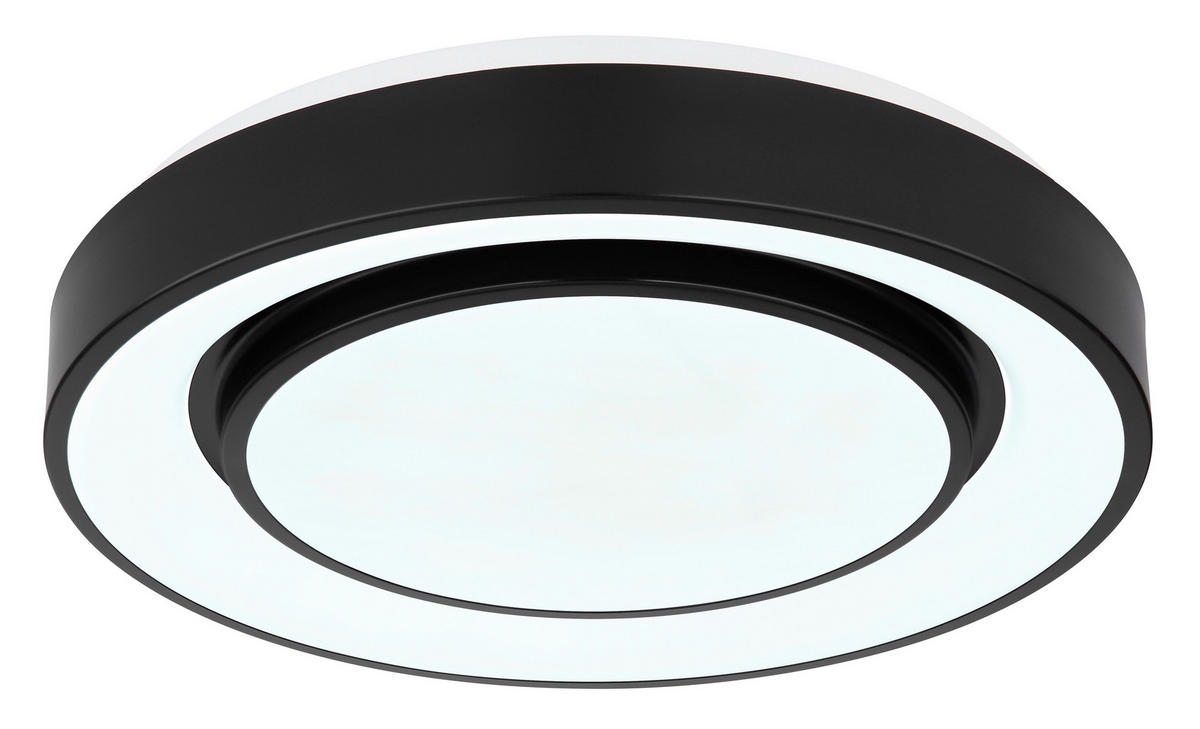 GLOBO Deckenleuchte SULLY 41368-24 schwarz Opal Metall Kunststoff H/D: ca. 7,5x38 cm SULLY - schwarz/Opal (38,00/7,50cm) - GLOBO