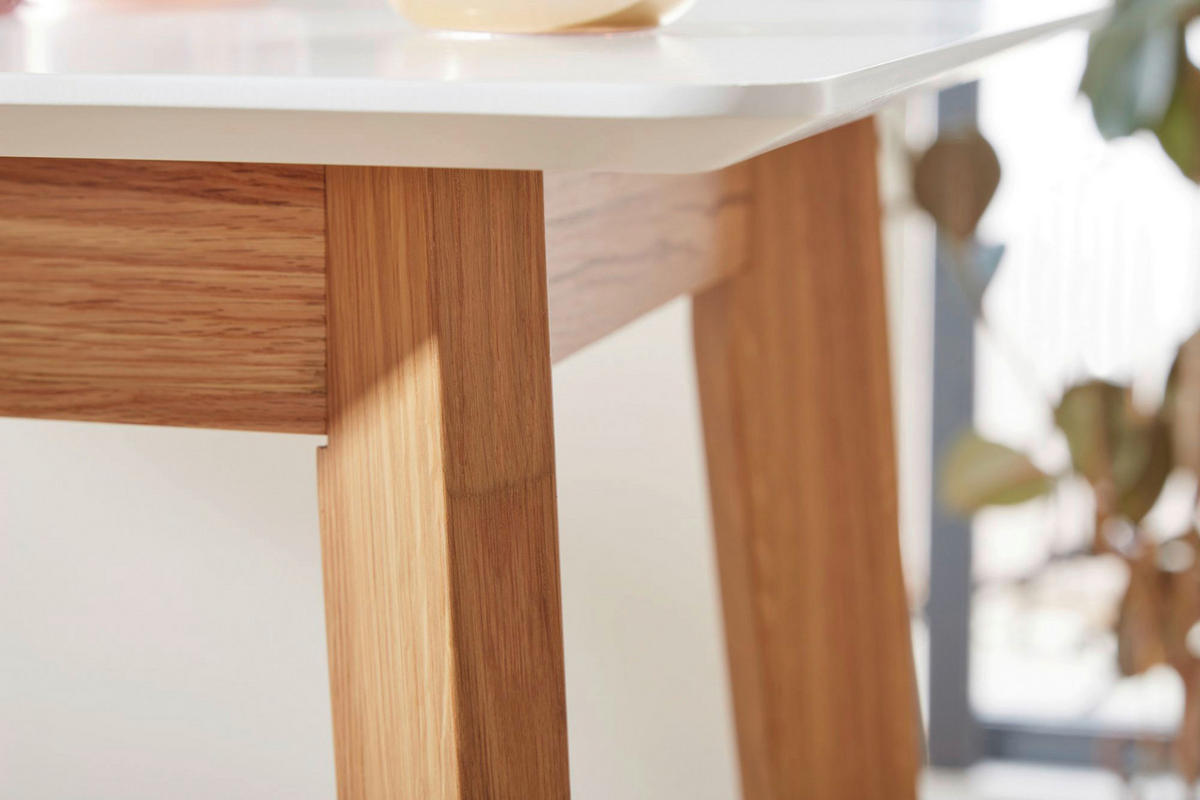 Bartisch weiß natur MDF B/H/T: ca. 60x110x60 cm Bartisch - weiß/natur (60,00/110,00/60,00cm) - Wohnling