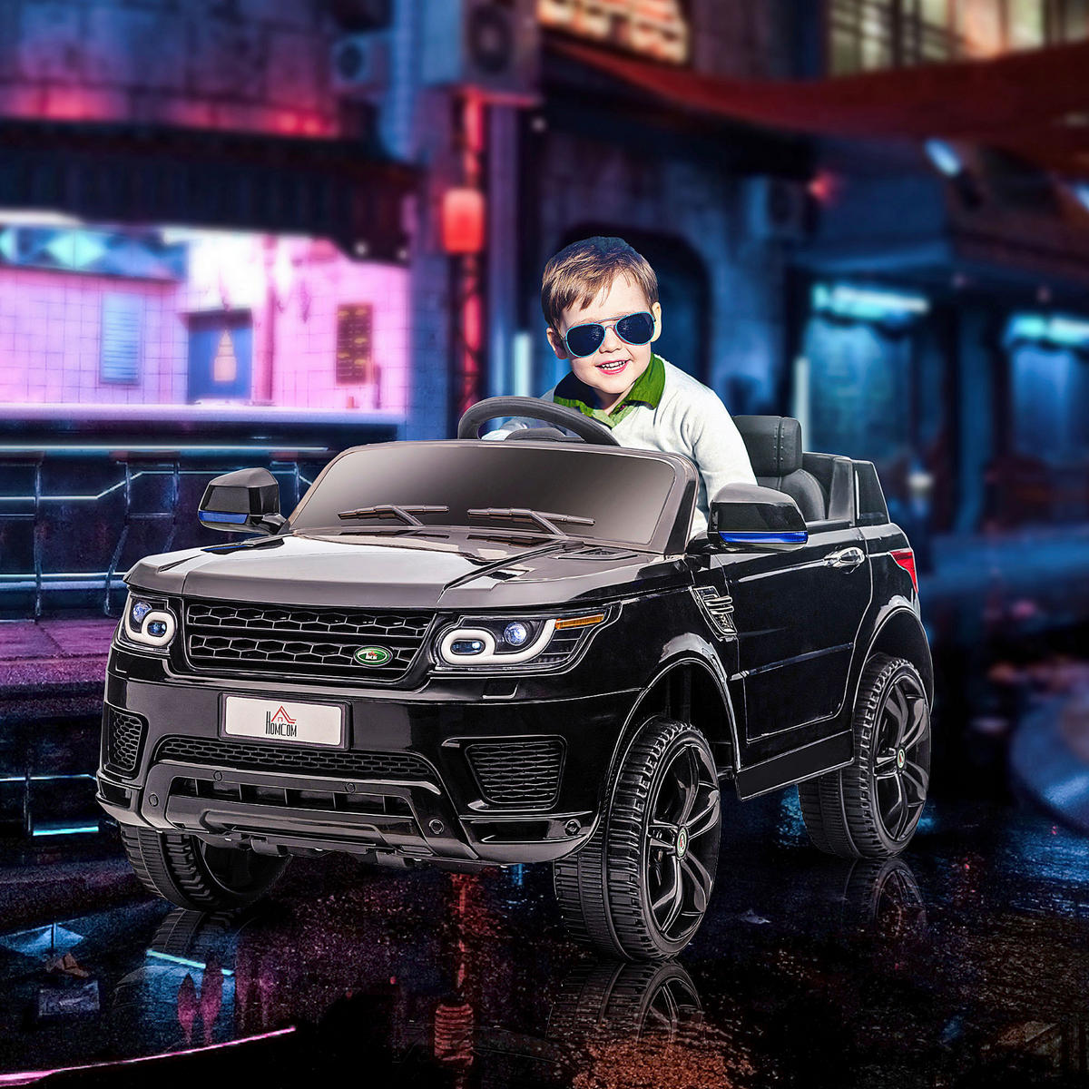 HOMCOM Kinderauto schwarz B/H/L: ca. 68x110x52 cm Kinder-Elektroauto - schwarz (52,00/68,00/110,00cm) - HOMCOM