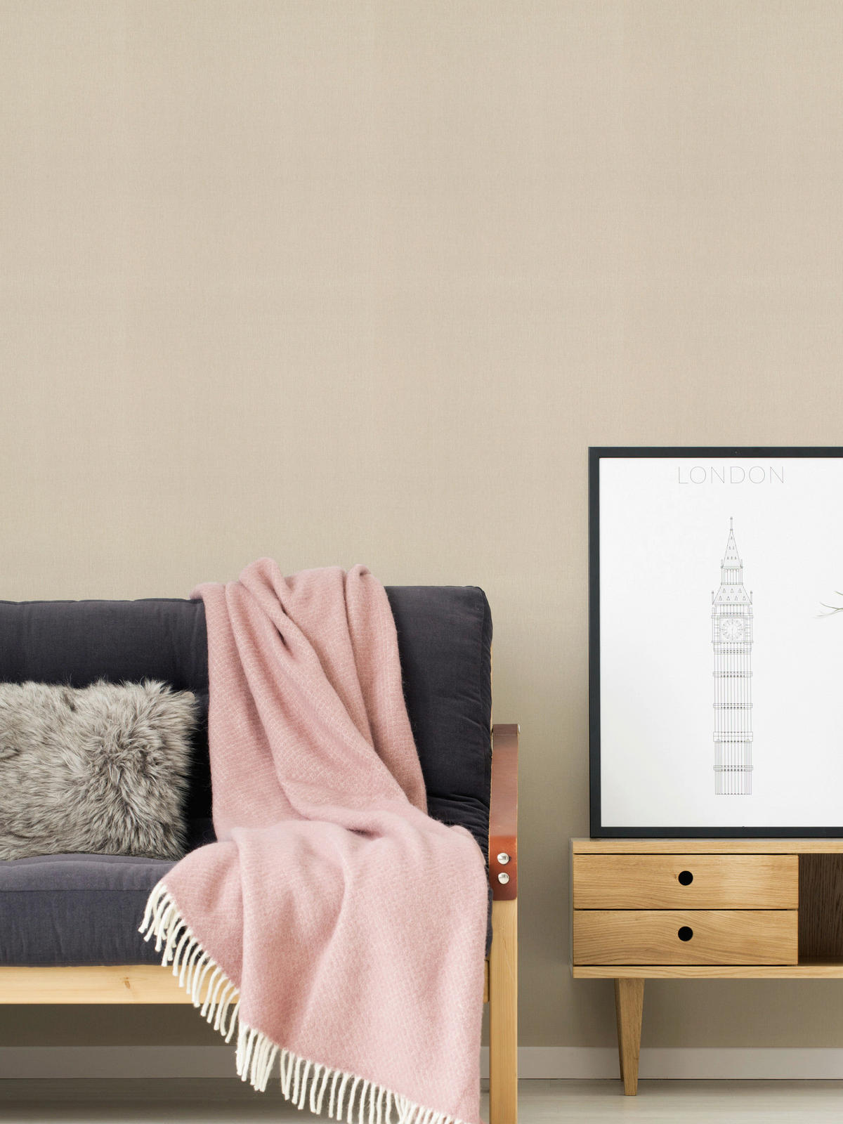 A.S.Creation Vliestapete Attractive Uni beige B/L: ca. 53x1005 cm Attractive - beige (53,00/1005,00cm) - A.S.Creation