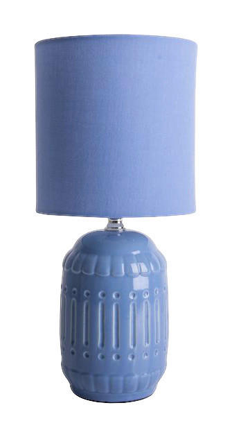 Leuchten hellblau Metall 1 E14 Keramik ▷ Keramik NV3188392 B/H/T: cm kaufen ca. POCO Brennstellen bei online Näve Stoff Tischleuchte 14x30x14
