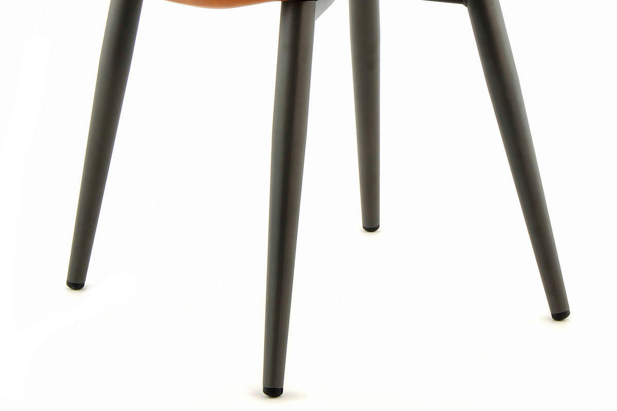 Stuhl Cecil 100 2er orange Kunstleder B/H/T: ca. 51x80x57 cm Cecil 100 2er - orange/schwarz (51,00/80,00/57,00cm) - 360 Living