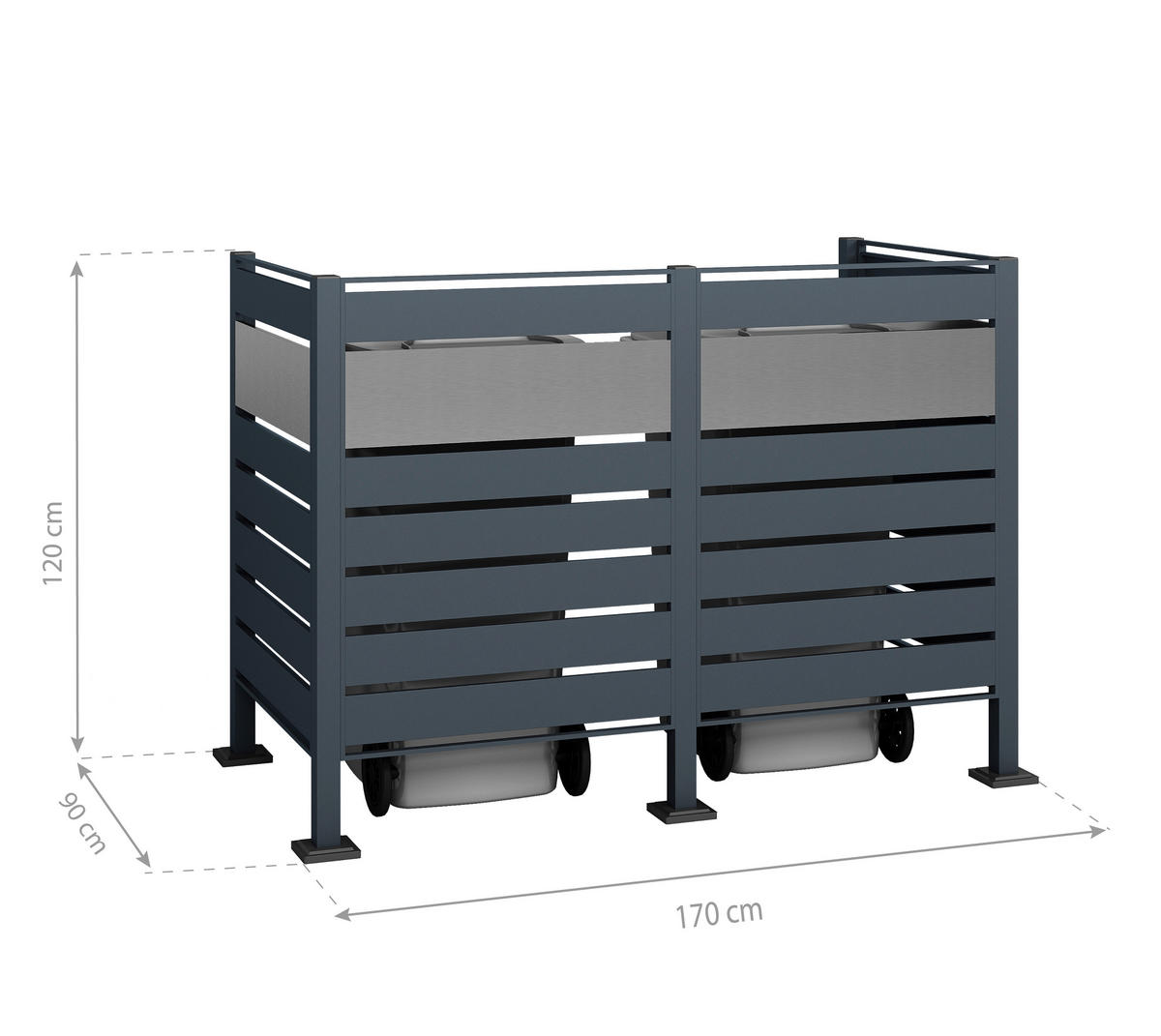 Westmann MülltonnenverkleidungBox Planum Box Planum - anthrazit (90,00/170,00/120,00cm) - Westmann