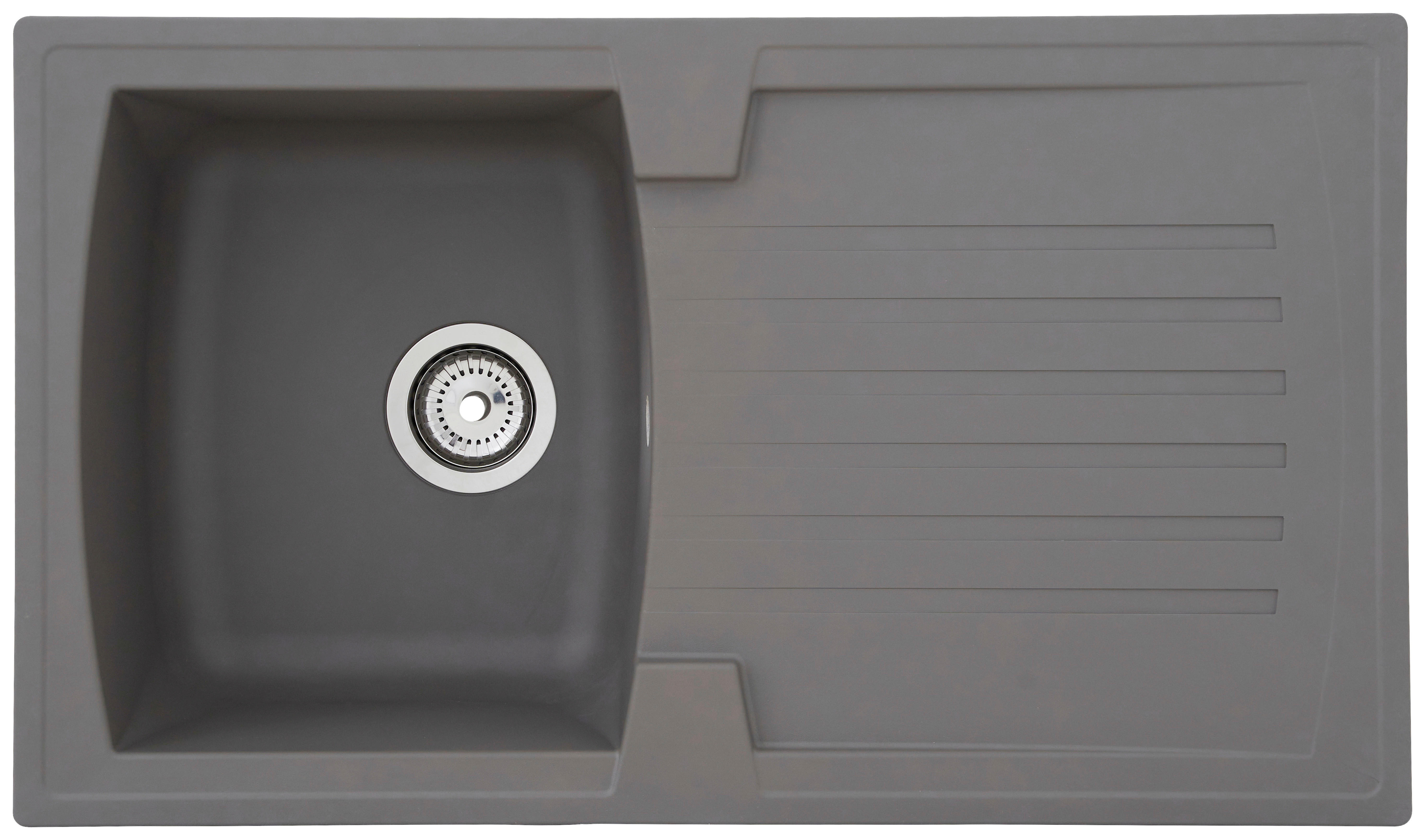 Respekta Einbauspüle Boston 86 x 50 G Beton grau Mineralite B/H/T: ca. 86x20x50 cm Boston 86 x 50 G - Beton/grau (86,00/20,00/50,00cm) - Respekta