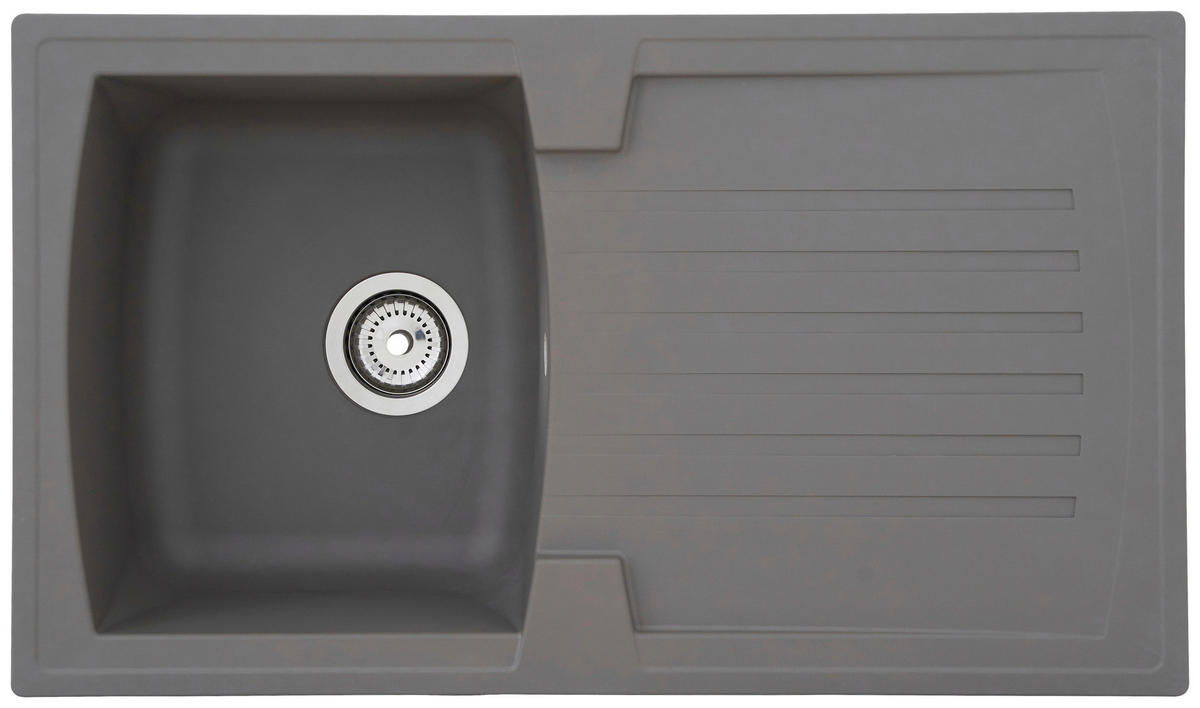 Respekta Einbauspüle Boston 86 x 50 G Beton grau Mineralite B/H/T: ca. 86x20x50 cm Boston 86 x 50 G - Beton/grau (86,00/20,00/50,00cm) - Respekta